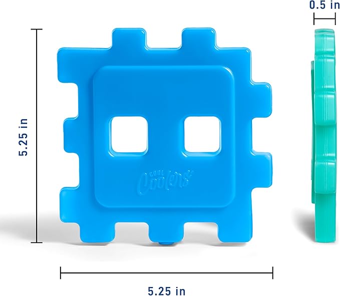Cool Coolers by Fit & Fresh Kids Puzzle Shaped Lunch Box Ice Packs, Back to School Essential, Reusable Freeze Blocks for Insulated Bags and Cooler, Multicolored, 6PK