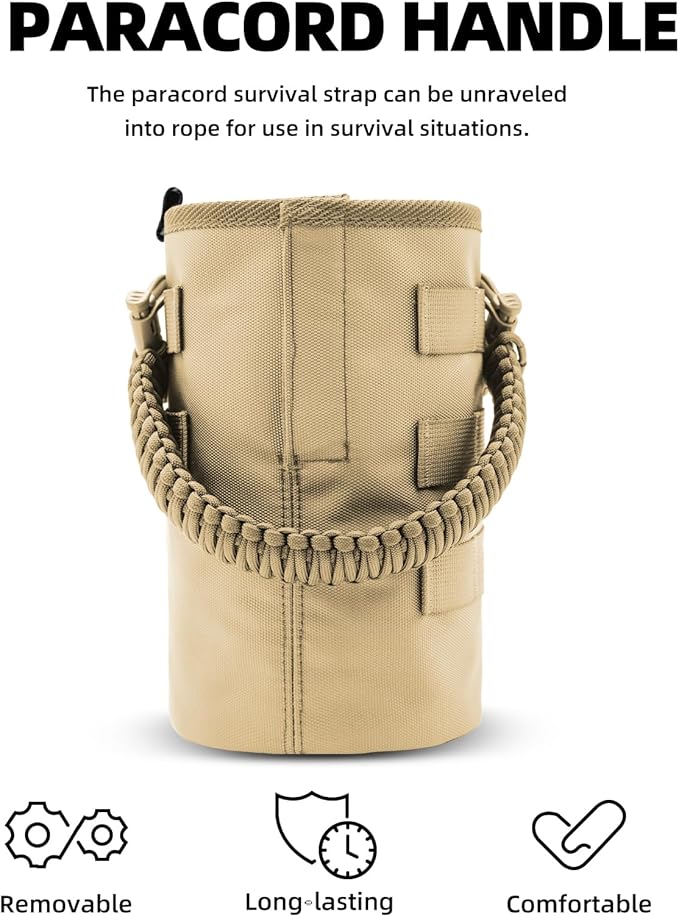 Water Bottle Holder Bag with Molle Strap - Water Bottle Carrier Pouch for Walking, Gym, Camping, Fishing, Hunting 32oz, 64oz, 128oz One Gallon Tactical Carrier Holder