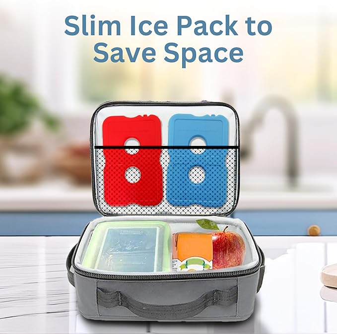 GURIN Reusable Ice Packs for Lunch Box/Coolers, Bag, or Backpack Coolers - Cold Up to 8-12 Hours Long Lasting for Camping Picnic, Outdoor Activities, Food Delivery