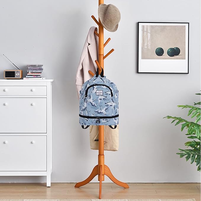 Dry Wet Drawstring Backpack with Shoe Compartment for Women Adjustable Gym Bag