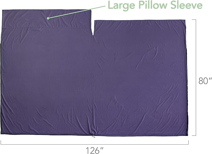 Pike Trail Sleeping Bag Liner – Travel and Camping Sheet, Lightweight and Compact Insert with Full Length Zipper and Guarantee