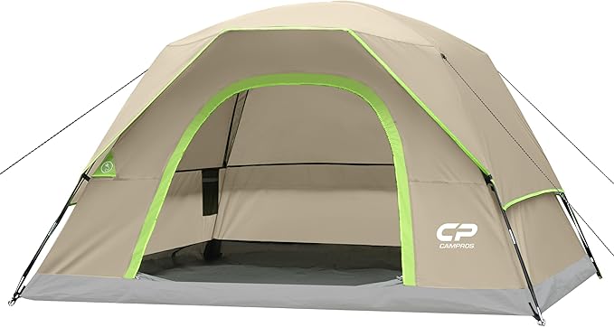 CAMPROS CP Tents for Camping 4/6 Person Tent Waterproof Windproof Double Layer Camping Tent, Easy Setup Dome Tent with Large Mesh Windows & Wider Door for Outdoor Camping & Hiking