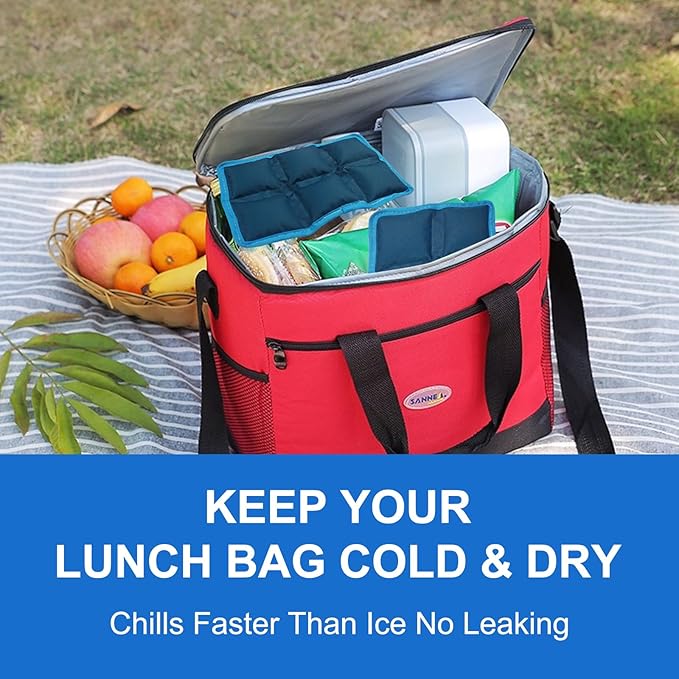 Reusable Ice Pack for Lunch Box and Cooler Bag, Reusable and Long-Lasting Cold Packs Flexible Slim Ice Packs, Freezer Packs for Shipping Food, Cooling Packs for Mailing, Lightweight & Space Saving