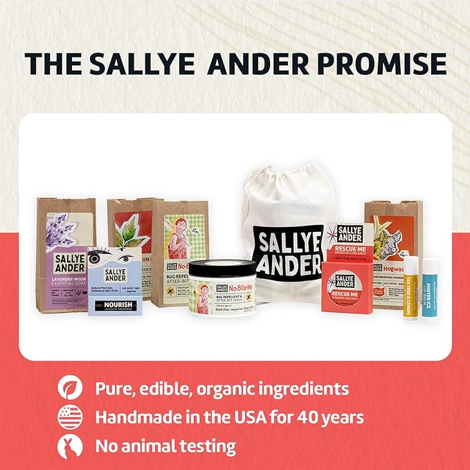 SALLYEANDER No Bite Me All-Natural Bug & Insect Repellent - Anti Itch Cream - 2 oz - Safe for Kids and Infants - Repels Mosquitoes, Black Flies, Fleas, and Ticks