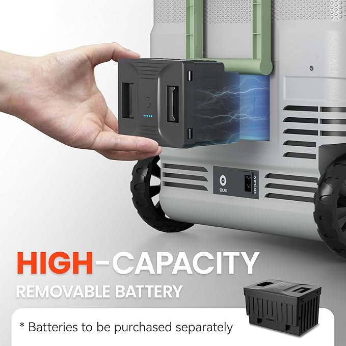 12 Volt Refrigerator Portable Fridge - 48 Quart(45L) Electric Cooler Big Zone with Wheels, 12V Fridge -4℉-68℉ for Camping, Boating, Truck, RV, Outdoor, Home