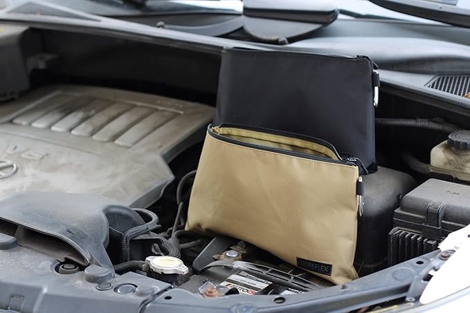 COREFLEX Premium Tool Pouch Zipper Bag, Small Tool Bag, Multipurpose Storage pouch, Heavy duty Flat Bottom Tool bag with YKK Zipper (6 pack Large 12inch)