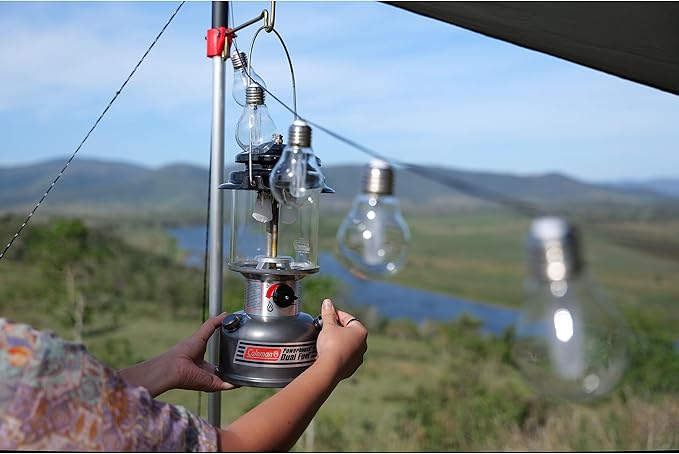 Coleman Powerhouse Dual Fuel Lantern - Up to 800 Lumens, 2-Mantle Design with Adjustable Brightness