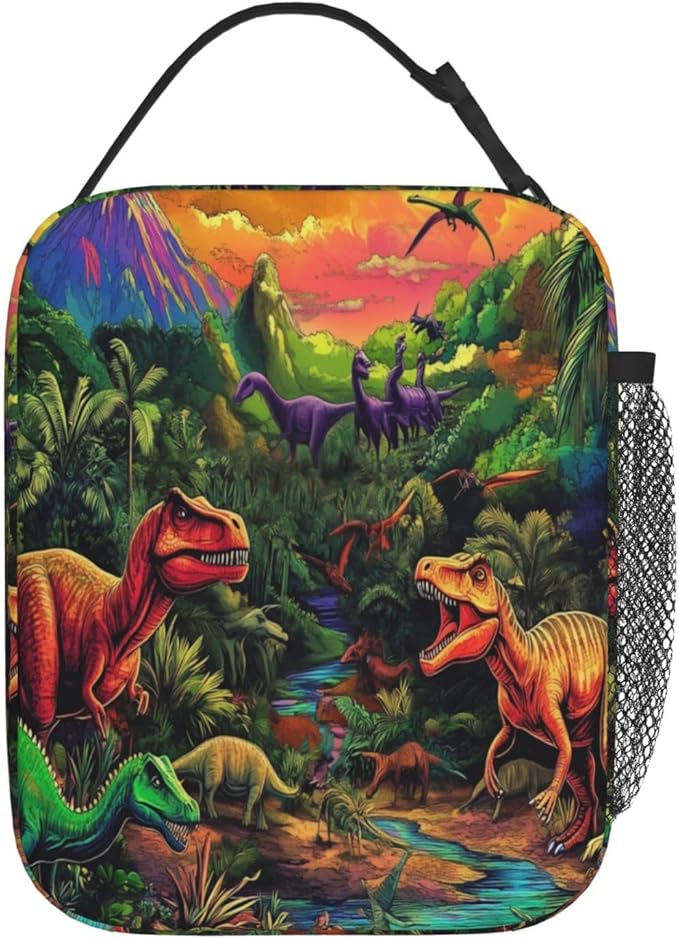 Dinosaur Lunch Bag Insulated Reusable Lunch Box Thermal Cooler Tote For Men Women Work Travel Picnic Hiking