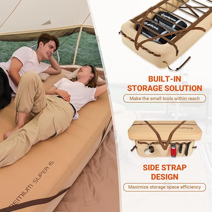 KingCamp Air Mattress Frame, Portable Inflatable Camping Cot Base Heavy Duty Bed Frame for Outdoor Travel & Home Tent (Bed Only, Air Pump and Mattress Not Included)
