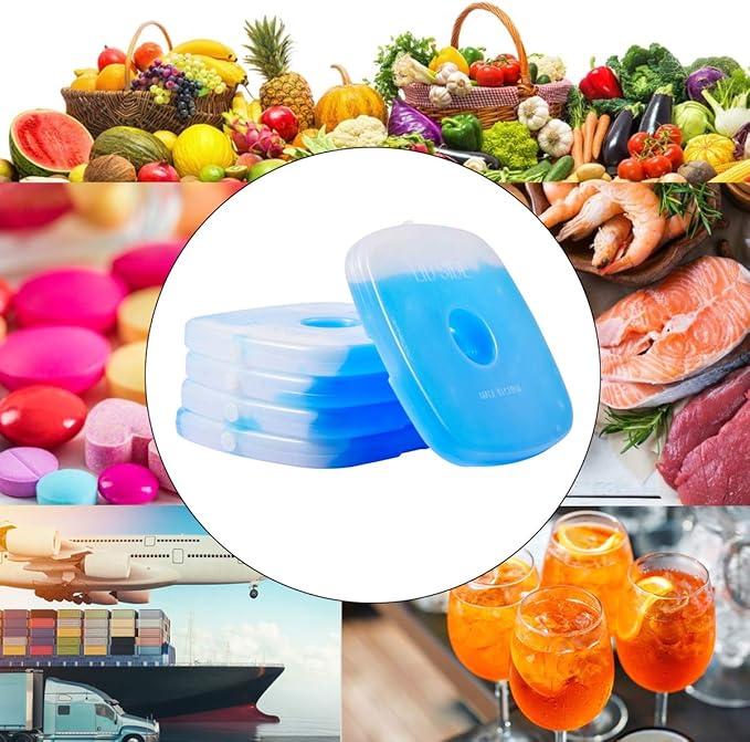 Cold Ice Pack Brick Reusable Long Lasting Cool Slim Thin Freezer Pack Cooler for Lunch Boxes Bag