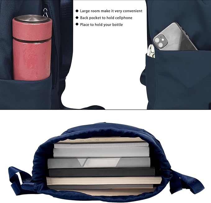 ZOORON Drawstring Gym Backpack Bag for Men & Women,Sport Gym Sack Mini Travel Daypack