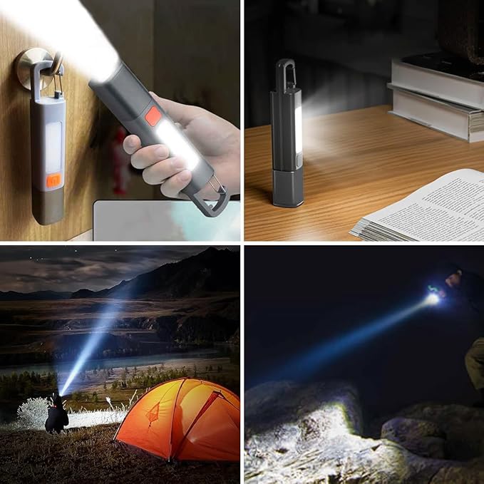 Rechargeable LED Flashlights High Lumens, 20,000 Lumens Super Bright Flashlight with USB Cable and Hook, 3 Modes, Waterproof Flash Light Handheld Powerful Flashlight for Home Camping - 2 Pack