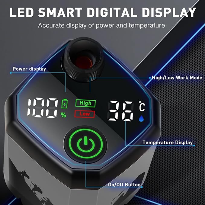 MIAOKE Upgrade Portable Camping Shower, 7800mAh Outdoor Electric Shower Rechargeable Pump with Intelligent Digital Display Temperature Display Shower Head for Camping, Hiking, Traveling