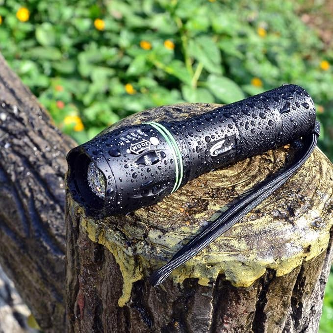 HAUSBELL A100 LED EDC Flashlights High Lumens,Bright, Zoomable, Waterproof, Powerful, Emergency Tactical LED Flashlights for Home and 5 Modes, Flashlight for Camping Gear、Hiking、Walking(2Pack)