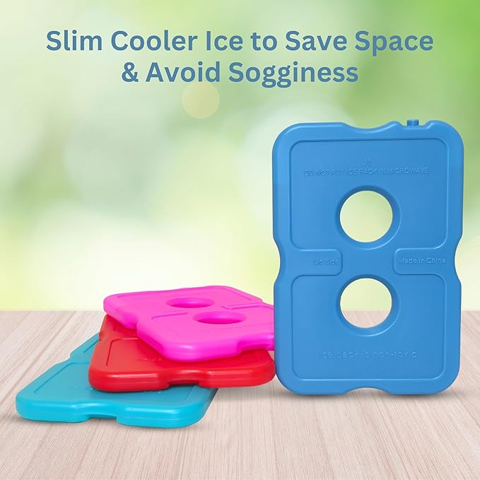 GURIN Reusable Ice Packs for Lunch Box/Coolers, Bag, or Backpack Coolers - Cold Up to 8-12 Hours Long Lasting for Camping Picnic, Outdoor Activities, Food Delivery
