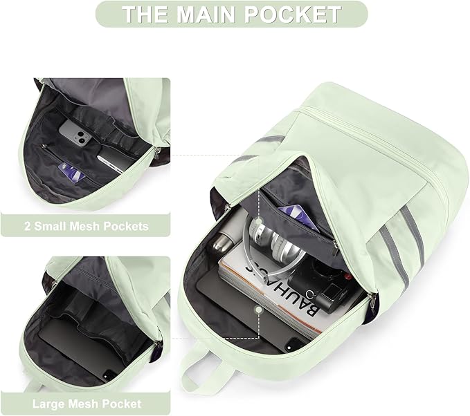 coofay Gym Backpack For Women Waterproof Backpack With Shoe Compartment Lightweight Travel Backpack Workout Sports Backpack Large Gym Bag