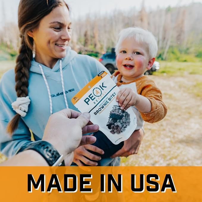Peak Refuel Fudge Brownie Dessert Bites 4-Pack | Freeze Dried Backpacking and Camping Food | Tasty Trail Treat | High Protein Snack Packs