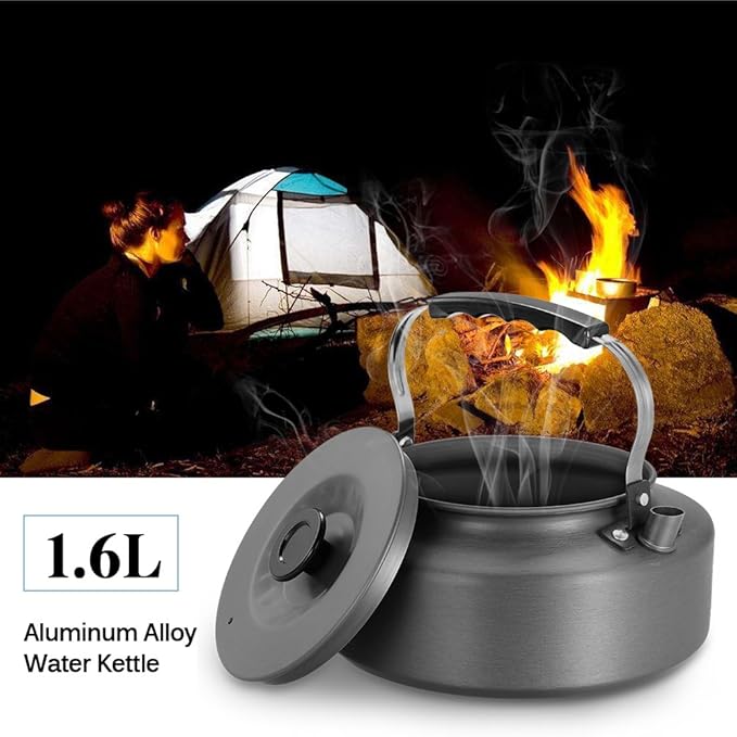 Docooler Tea Kettle, Stainless Steel Teapot, Portable Coffee Pot, Whistling Water Kettle, Camping Picnic Stove Top 0.8L/1.1L/1.2L/1.6L