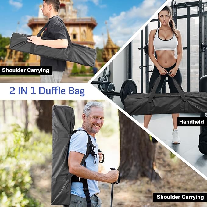 INFANZIA Duffel Travel Sports Equipment Bag, Long Luggage Bag with Upgrade Zipper Water Resistant, Extra Large Foldable Storage Bag for Camping, Tent, Tripod, Fishing(35x7x7 inch,2PCS)