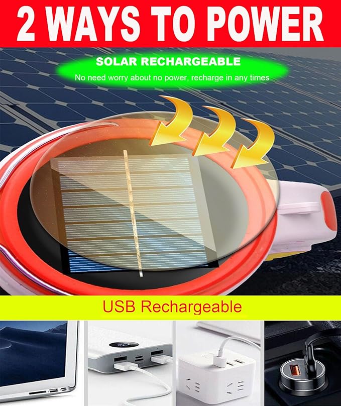 LED Searchlight, Solar Rechargeable Super Bright 10000LM Handheld Spotlight Lantern, Multifunctional LED Lamp Camping Flashlight, 5 Light Modes, Power Bank, IPX4 Waterproof, for Emergency
