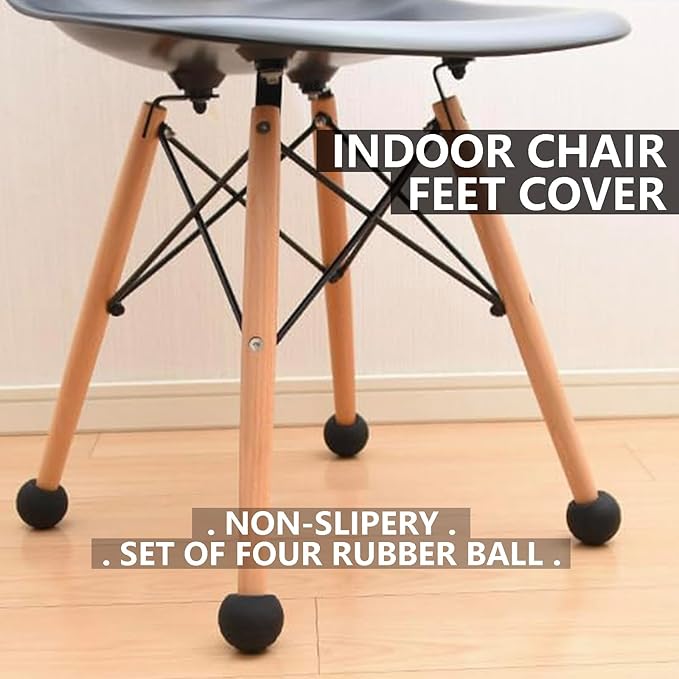 Inner Diameter 20mm Camping Chair Anti Sink Rubber Ball Feet Anti Slipery Set of 4 Stability Outdoor Chair Leg Cap Hiking Uneven Floor Portable with A Mesh Sport Bag