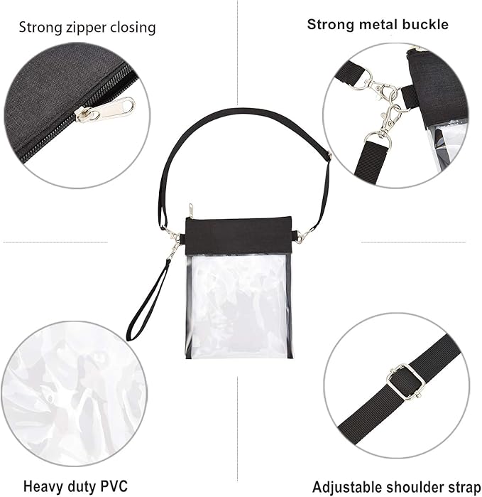 USPECLARE Clear Tote Stadium Approved, Security Travel & Gym Clear Bag for Work Sports Games Concerts
