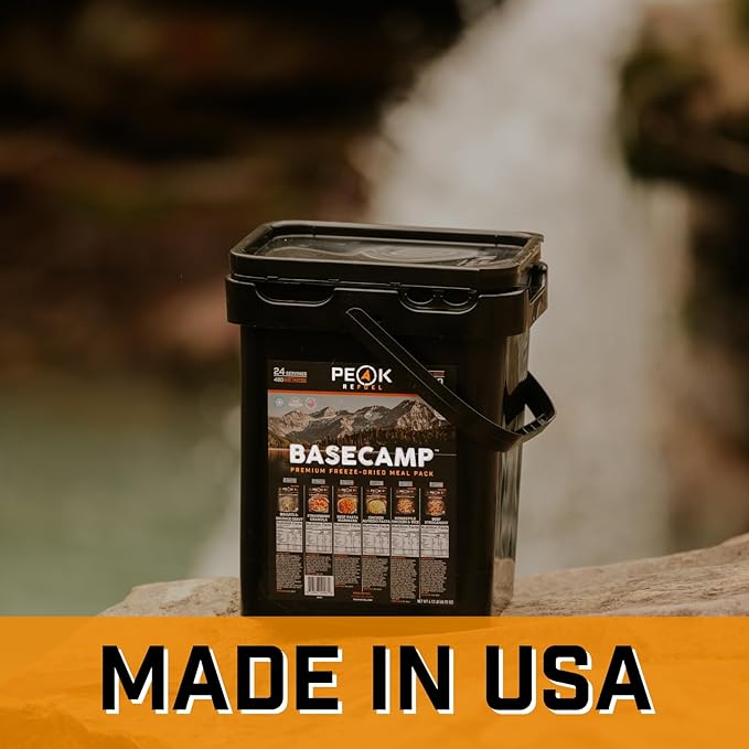 Peak Refuel Basecamp Bucket 3.0 | 100% Real Meat | Premium Freeze-Dried Meals for Backpacking, Camping & Survival | MRE Emergency Food