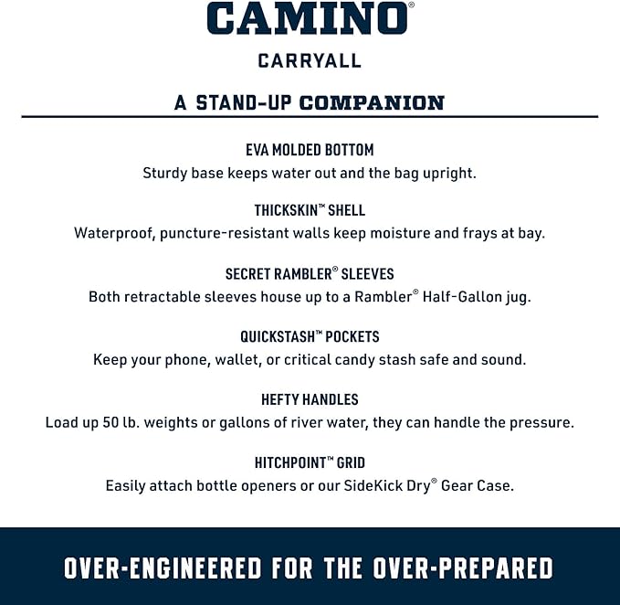 YETI Camino 50 Carryall with Internal Dividers, All-Purpose Utility, Boat and Beach Tote Bag, Durable, Waterproof