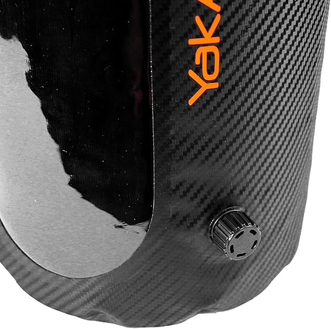 YakAttack 20L Roll-Top Drybag with Air Valve - Black Carbon | Waterproof Marine Dry Bag for Kayaking, Boating, Backpacking & Paddleboarding | Heavy Duty Roll Top Compression Drybag for Gear Storage