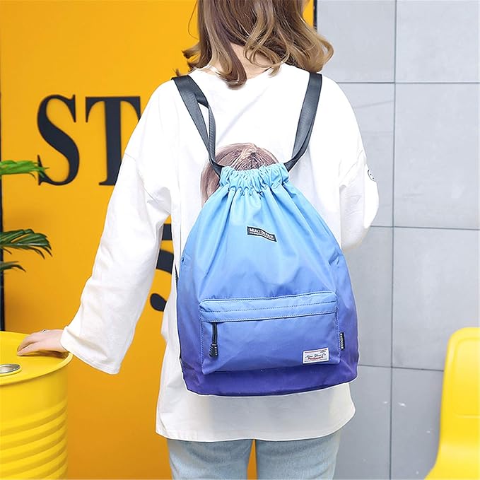 Waterproof Drawstring Bag, Gym Bag Sackpack Sports Beach Backpack for Men Women
