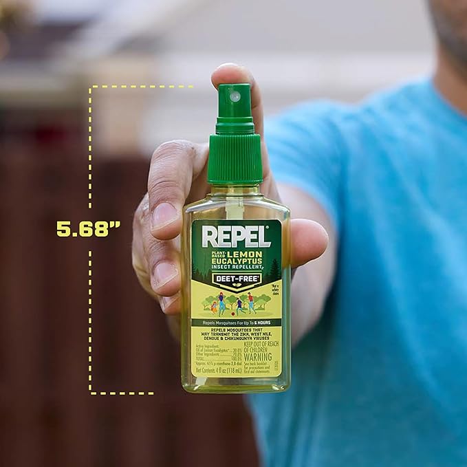 Repel Plant-Based Lemon Eucalyptus Insect Repellent, Mosquito Repellent, Pump Spray, 4 Ounce, (Pack of 2)