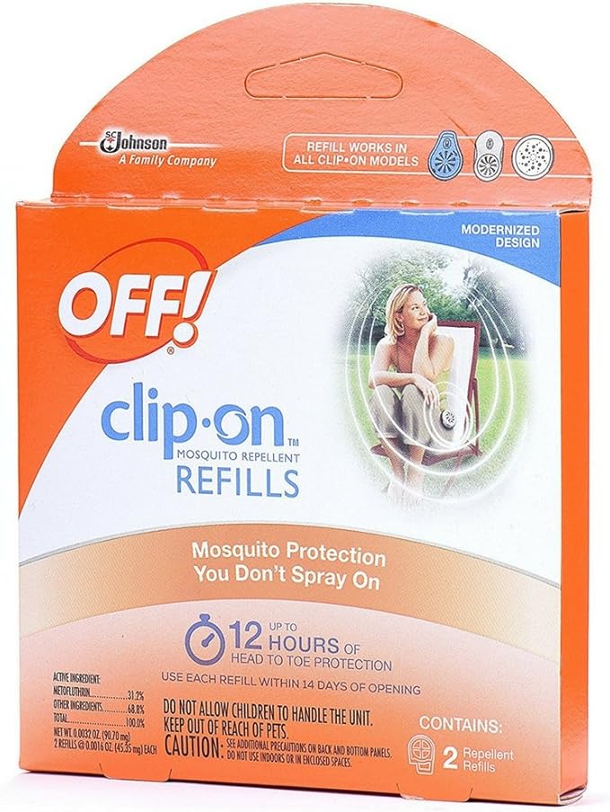 OFF! Clip-On Mosquito Repellent Refill, Provides 12 Hours of Protection, 2 Count (Pack of 2)