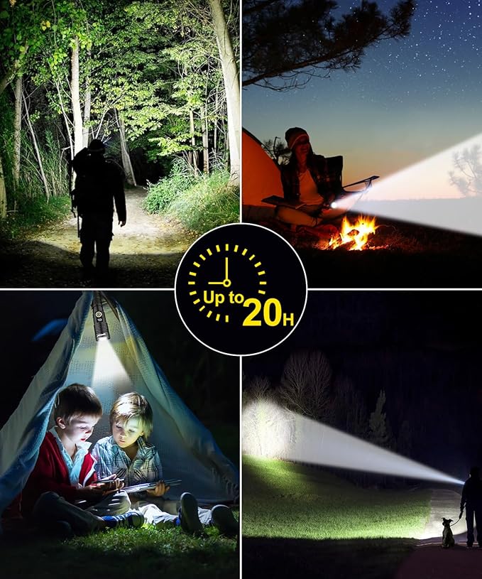 Rechargeable Flashlight High Lumens-12000LM Super Bright Magnetic Flash Light with Power Digital Display,3280Ft Long Range,Dimmable,Waterproof,Pocket Handheld Tactical LED Flashlights for Emergency