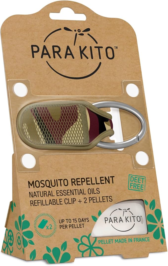 PARA'KITO Mosquito Insect & Bug Repellent Clip w/Natural Essential Oils - Waterproof, Outdoor Pest Repeller (Camouflage)