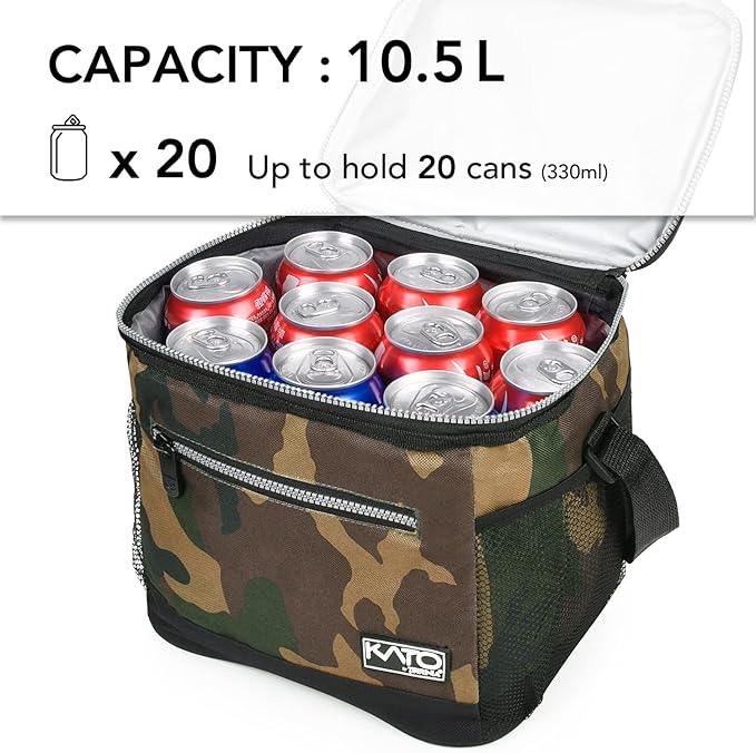 Tirrinia Large Insulated Lunch Box for Men/Women, Leakproof Thermal Lunch Bag for Office Picnic Work Beach Camping,Reusable Lunch Cooler Tote for Adult, Camo