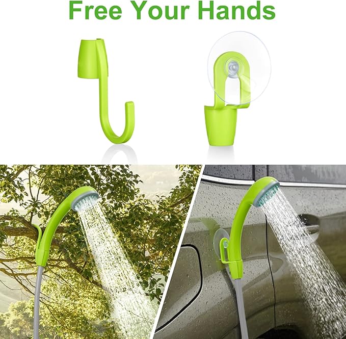 KEDSUM Portable Shower, Portable Camp Shower Pump with Rechargeable Battery, Portable Shower for Camping, Portable Outdoor Shower Head for Camping, Hiking, Traveling(+ Handheld Sprayer)