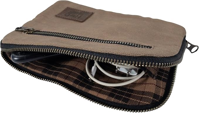Hide & Drink, Zipper Gear Pouch, Camping Bag, Travel Accessory, Multi-Purpose Bag, Waxed Canvas and Full Grain Leather