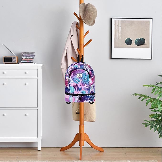 Dry Wet Drawstring Backpack with Shoe Compartment for Women Adjustable Gym Bag