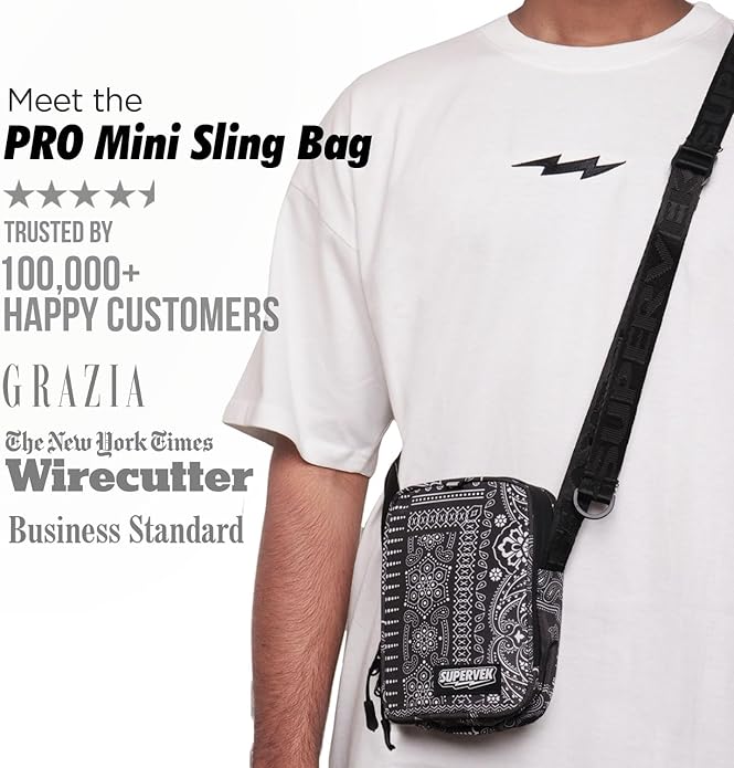 Mini Sling Bag PRO - Waterproof Zip, Fabric & Adjustable Fly Strap | Urban Crossbody Travel Chest For Men Women