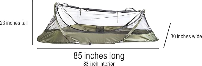 USGI Industries Bivy Tent | Lightweight Single Person Sleeping Net System for Outdoors, Camping, Survival, Hiking, Backpack | Mesh Protection