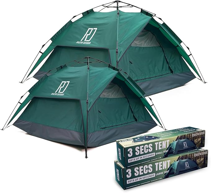 Reactive Outdoor Tent - 3 Second Tent - 3 Sec Instant Pop Up Tent - Easy and Quick Setup Camping Tent - 1 Person Setup Waterproof Double Layer Outdoor Camping Tent