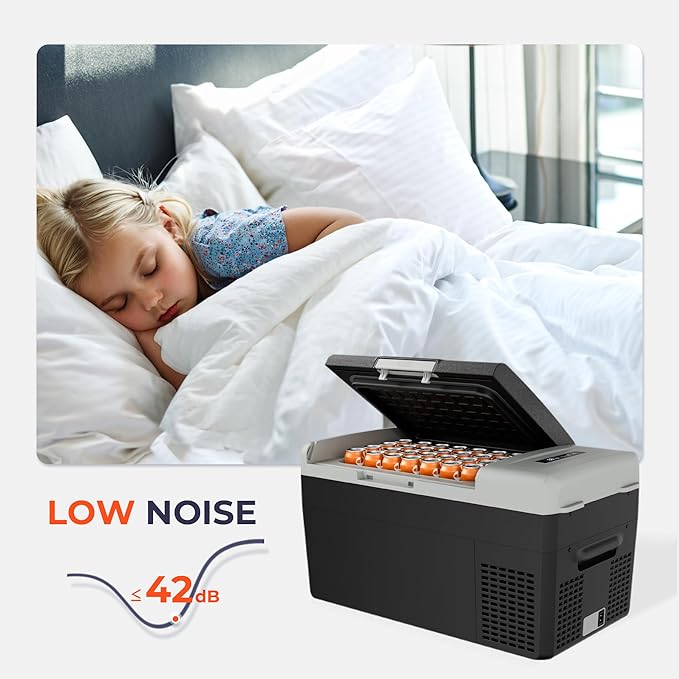12 Volt Refrigerator Portable Fridge - 21Quart(20L) Electric Cooler Compressor fridge -4℉-68℉, 12/24V DC & 100-240V AC Car Refrigerator for Camping, RV, Fishing, Travel, Home