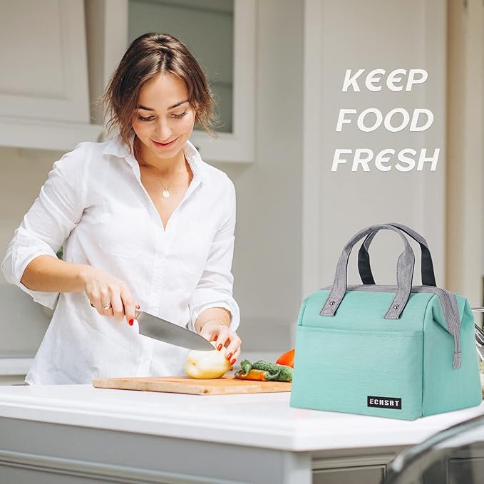 ECHSRT Large Insulated Lunch Bag for Women Men Leakproof Cooler Lunch Tote Bags for Work Travel Adult Thermal Lunchbox for Office -10L Mint Green