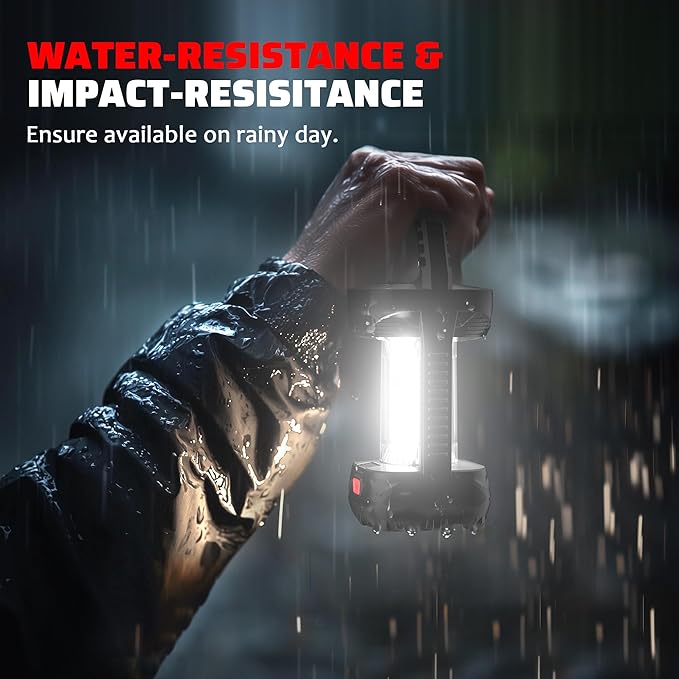 Camping lantern for power outage, 2000LM Rechargeable Led Lantern 4000mAh Battery Emergency Light, Waterproof Tent Light with 4 Lighting Modes, Portable Lantern Flashlight for Home or Hiking