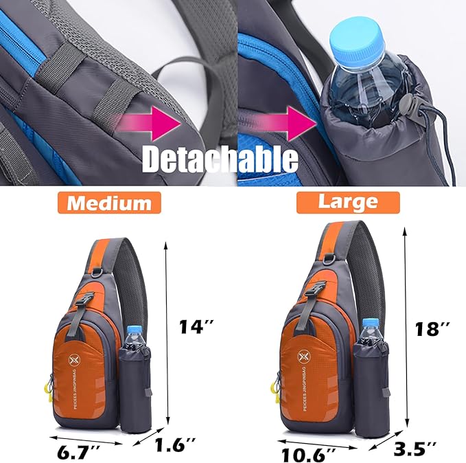 Peicees Chest Crossbody Sling Backpack Bag Travel Bike Gym Daypack for Women Men
