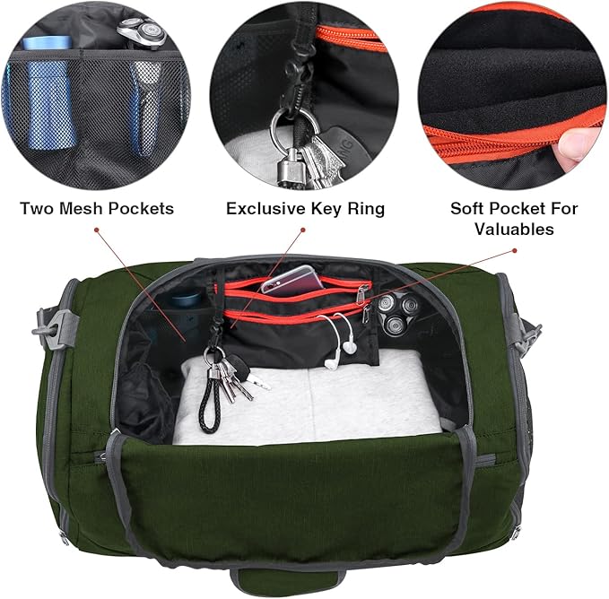 Canway Sports Gym Bag, Travel Duffel bag with Wet Pocket & Shoes Compartment for men women, 45L/40L, Lightweight