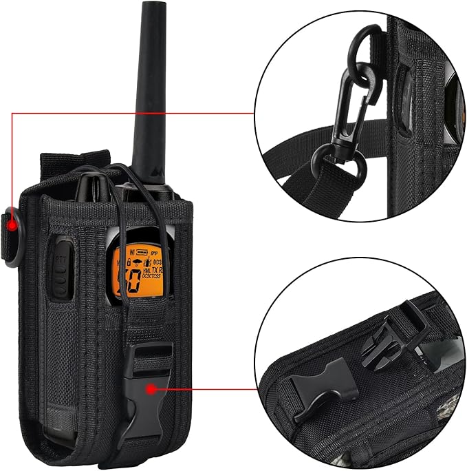 ANKHOH Radio Holster Pouch Compatible with GXT1000VP4 50 Channel GMRS Two-Way Radio, Long Range Walkie Talkie Case, Storage Holder with Adjustable Shoulder Strap (Bag Only)