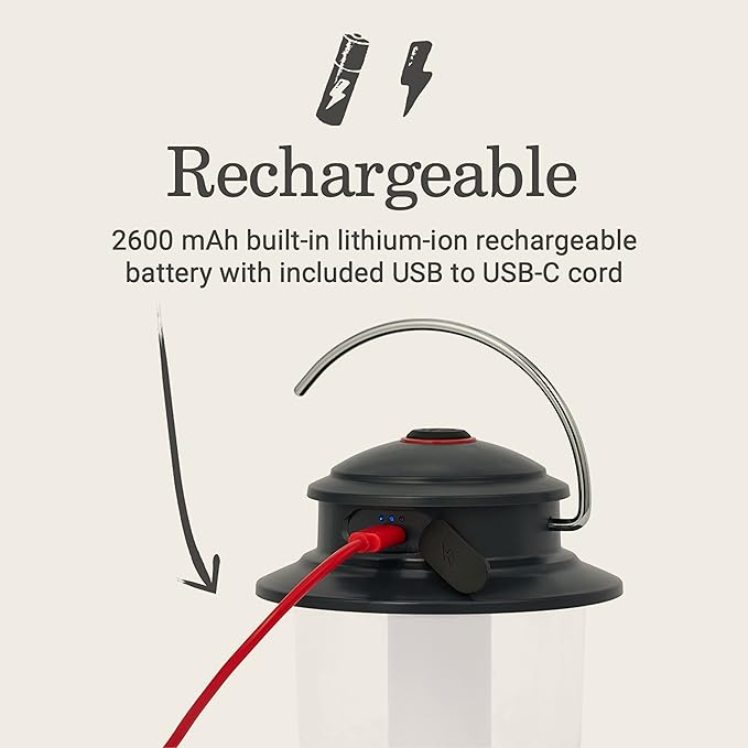 Coleman Classic Recharge 800 Lumens LED Lantern, Durable Water-Resistant Lantern with Built-in Rechargeable Batteries, Ideal for Camping and Emergencies