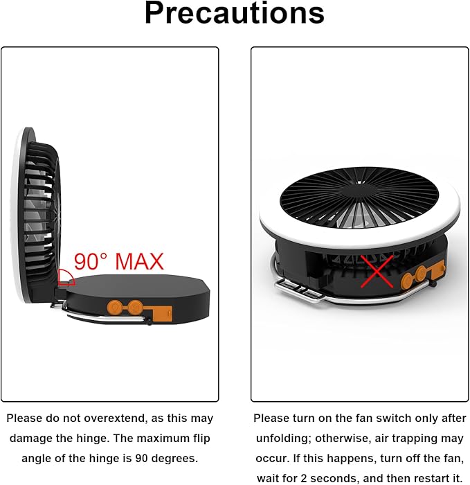 Camping Fan Light with Remote - 6000mAh x2 Rechargeable Battery, 24H Max Run Time, 2000LM, 3 Light Modes & Stepless Dimming, Ultra - Quiet, Includes Carry Bag