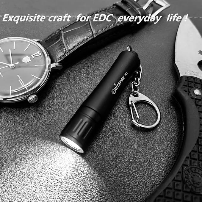 Bright Keychain Flashlight K1,high Bright 150 lumens,as Small Flashlight Lantern Camp lamp Light,Waterproof Torch for EDC,Reading,Sleep,Dog Walking,Camping,Hiking (Black)